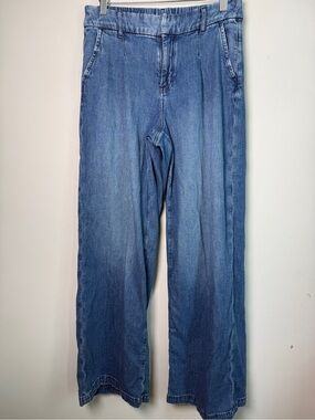 American Eagle 1977 High-Rise Baggy Wide Leg Jeans Medium Wash Relaxed Sz 0 Long